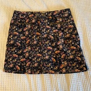 Floral Corduroy Skirt